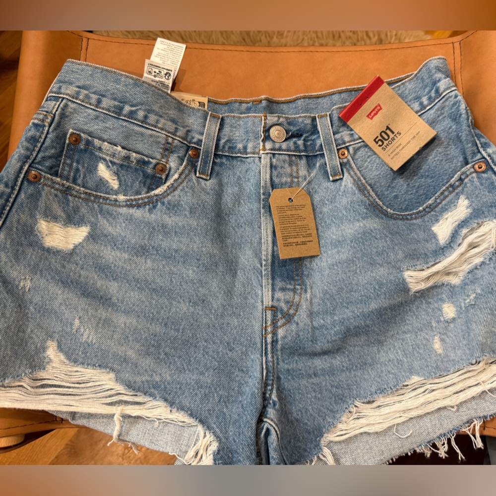 Levi's 501 Distressed Denim Shorts
